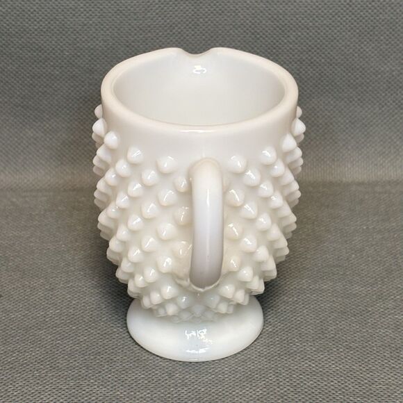 Vintage Fenton Milk Glass Hobnail Creamer Footed Glass Decor  MCM Milk Glass - Picture 4 of 8